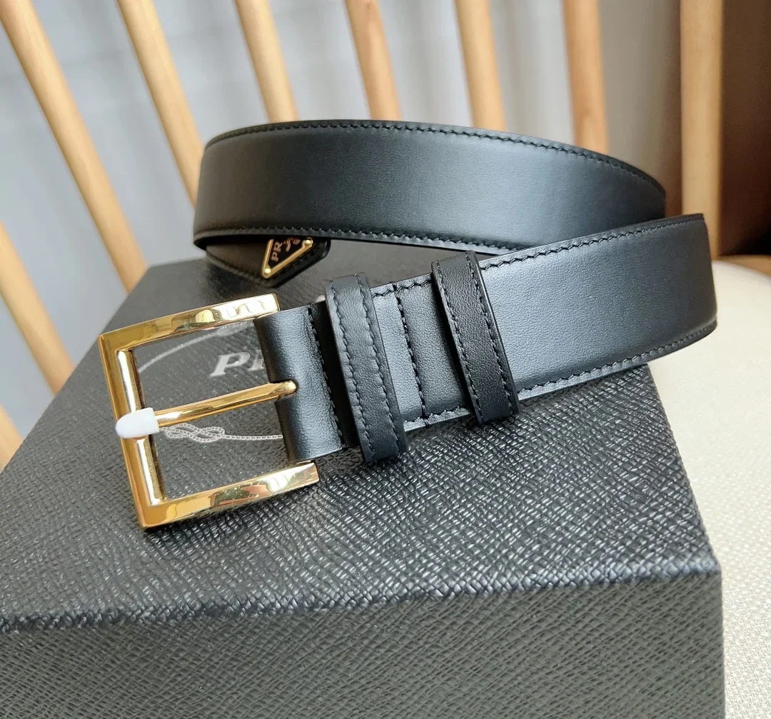 PRADA Belts Calfskin Leather (Black) 3.5cm Width 180202607050751 - Image 2