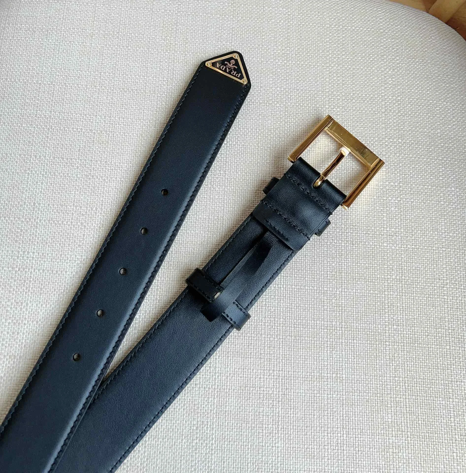PRADA Belts Calfskin Leather (Black) 3.5cm Width 180202607050751 - Image 6