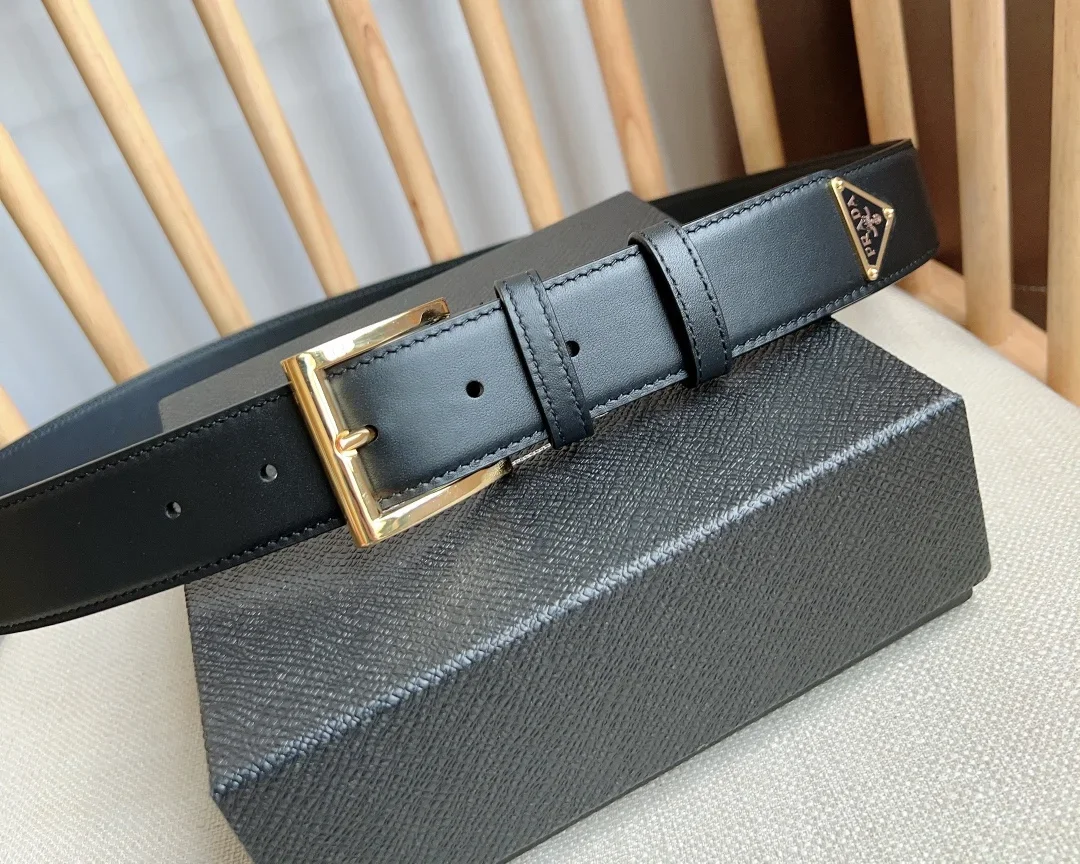 PRADA Belts Calfskin Leather (Black) 3.5cm Width 180202607050751 - Image 7