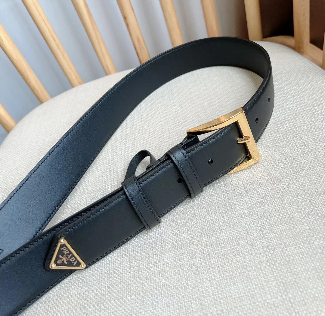 PRADA Belts Calfskin Leather (Black) 3.5cm Width 180202607050751 - Image 8