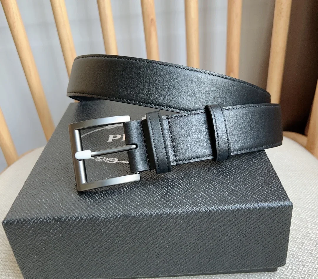 PRADA Belts Calfskin Leather (Black) 3.5cm Width 180202607050752 - Image 2