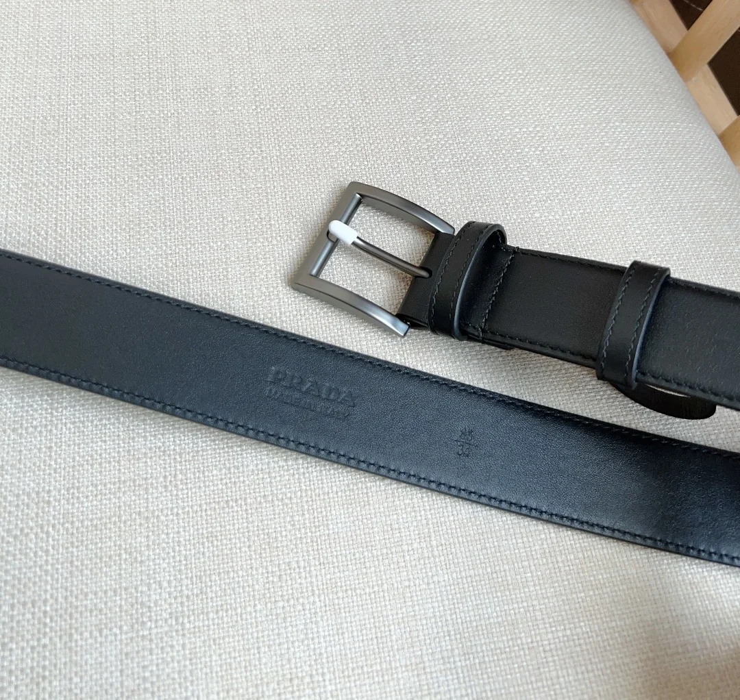 PRADA Belts Calfskin Leather (Black) 3.5cm Width 180202607050752 - Image 3