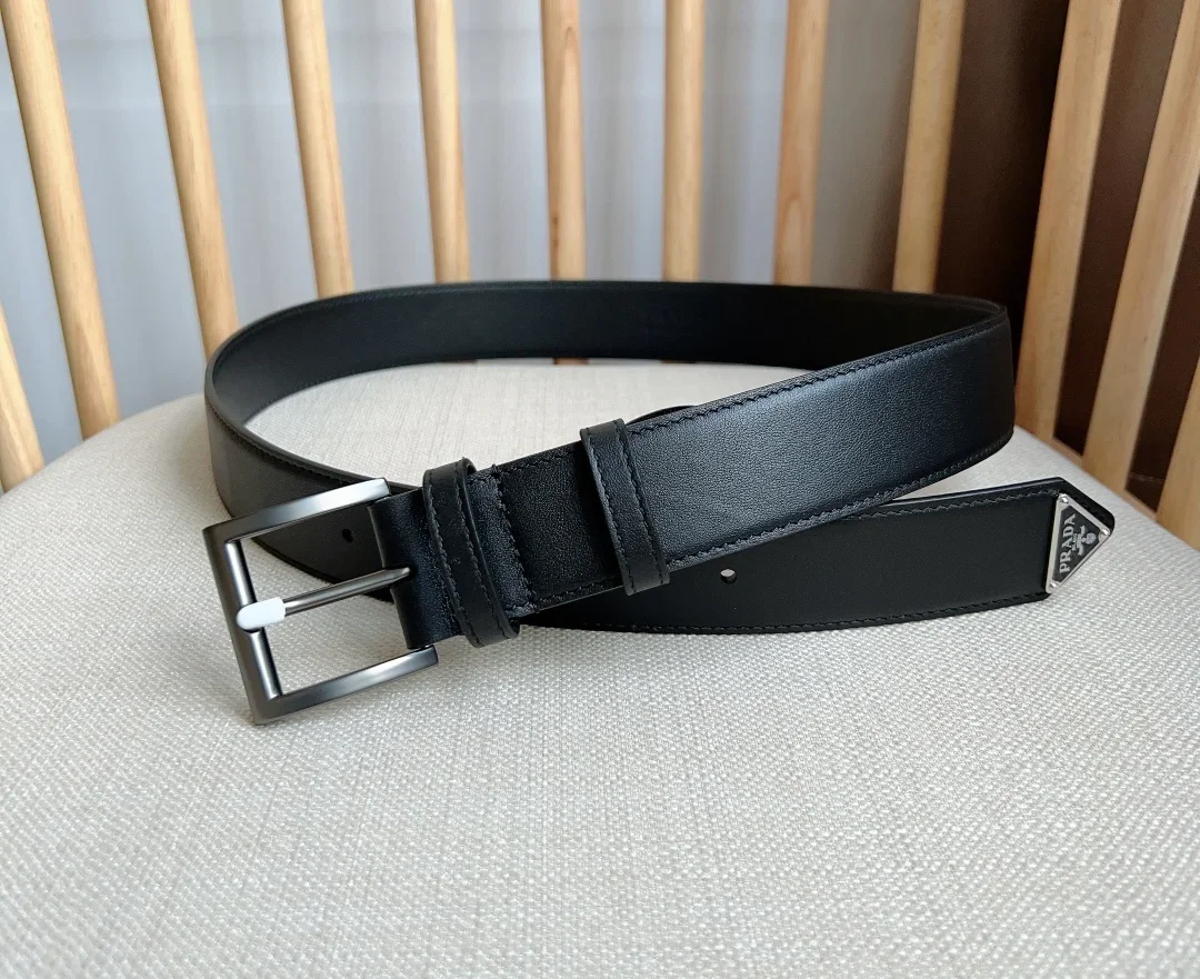 PRADA Belts Calfskin Leather (Black) 3.5cm Width 180202607050752 - Image 4