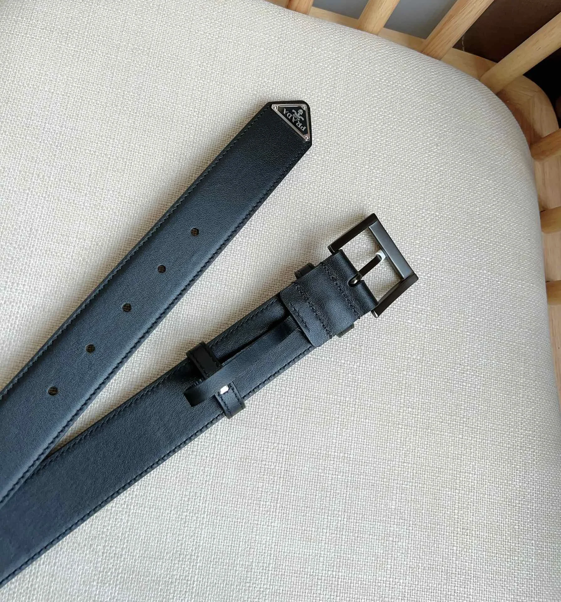 PRADA Belts Calfskin Leather (Black) 3.5cm Width 180202607050752 - Image 6