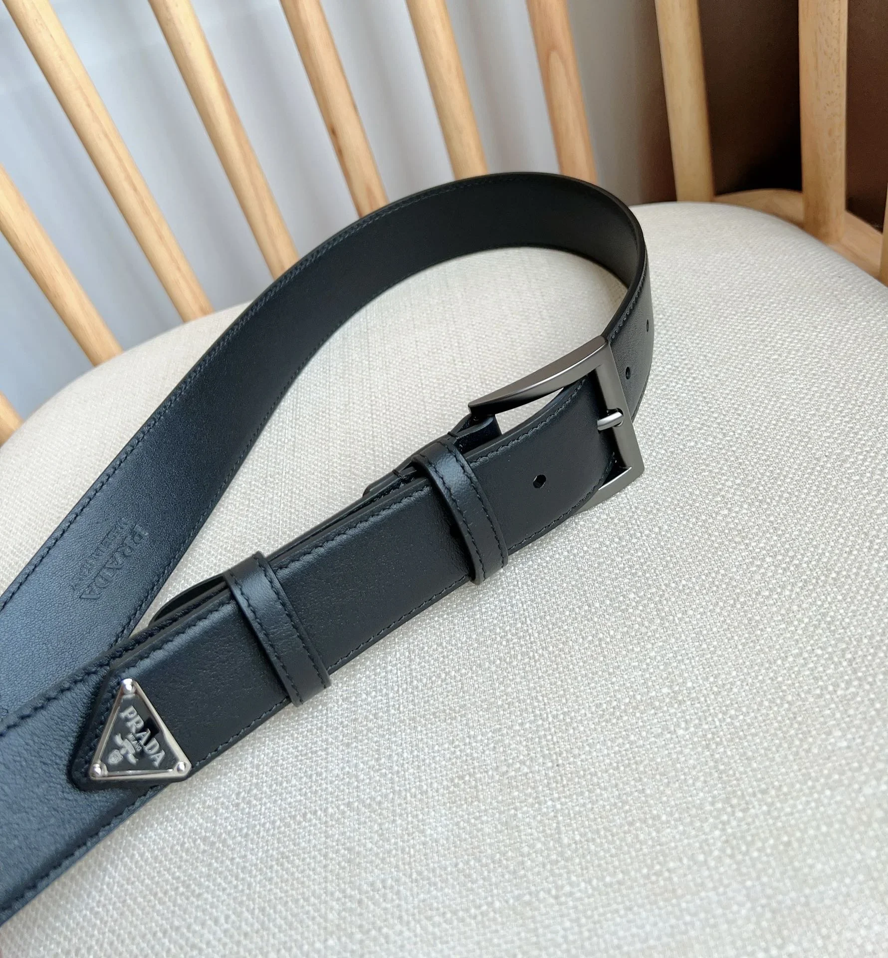 PRADA Belts Calfskin Leather (Black) 3.5cm Width 180202607050752 - Image 8