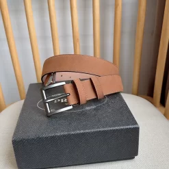 PRADA Belts Calfskin Leather (Brown) 3.5cm Width 180202607050747