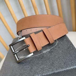 Alternative view of PRADA Belts Calfskin Leather (Brown) 3.5cm Width 180202607050747