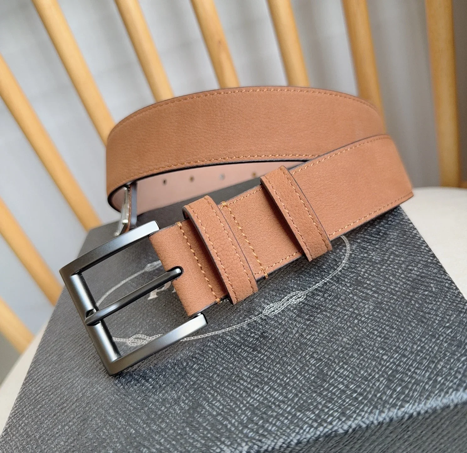 PRADA Belts Calfskin Leather (Brown) 3.5cm Width 180202607050747 - Image 2