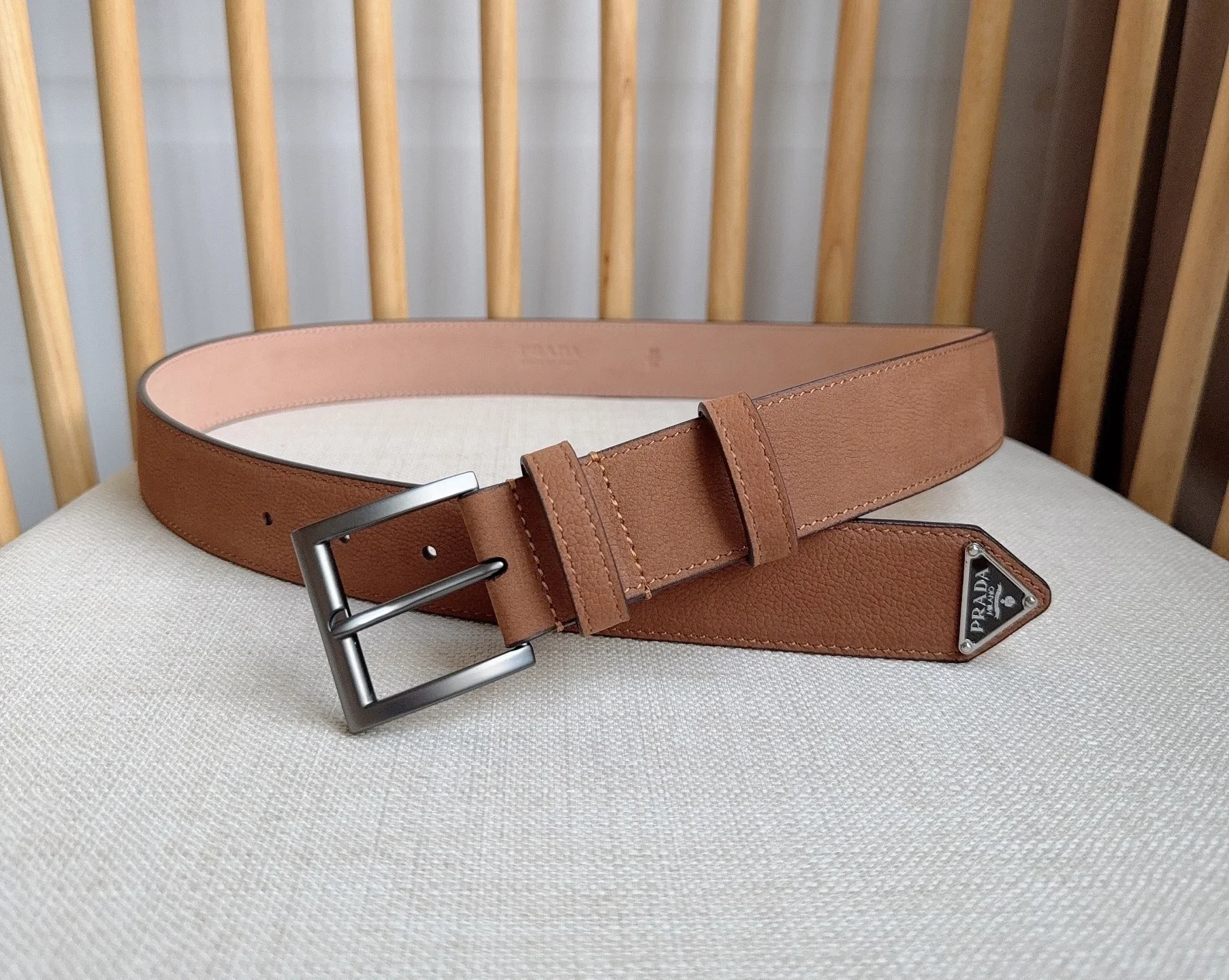 PRADA Belts Calfskin Leather (Brown) 3.5cm Width 180202607050747 - Image 4