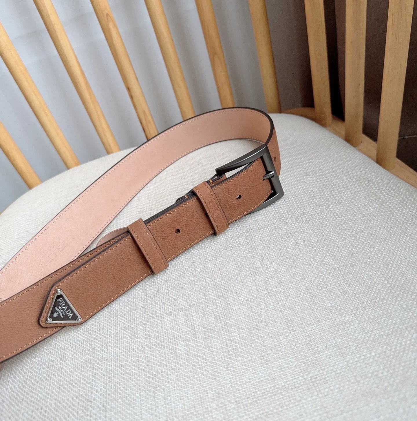 PRADA Belts Calfskin Leather (Brown) 3.5cm Width 180202607050747 - Image 8