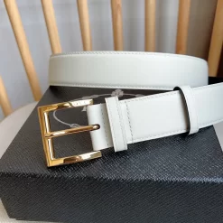 Alternative view of PRADA Belts Calfskin Leather (White) 3.5cm Width 180202607050757