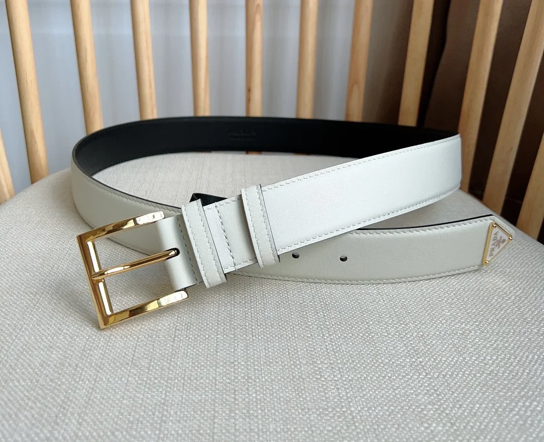 PRADA Belts Calfskin Leather (White) 3.5cm Width 180202607050757 - Image 4