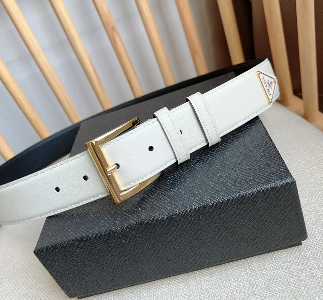 PRADA Belts Calfskin Leather (White) 3.5cm Width 180202607050757 - Image 7