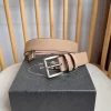 PRADA Belts Grained Leather (Beige) 3.5cm Width 180202607050758