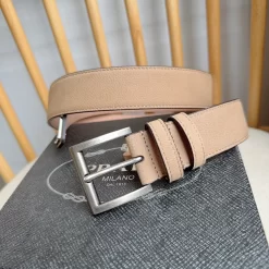 Alternative view of PRADA Belts Grained Leather (Beige) 3.5cm Width 180202607050758