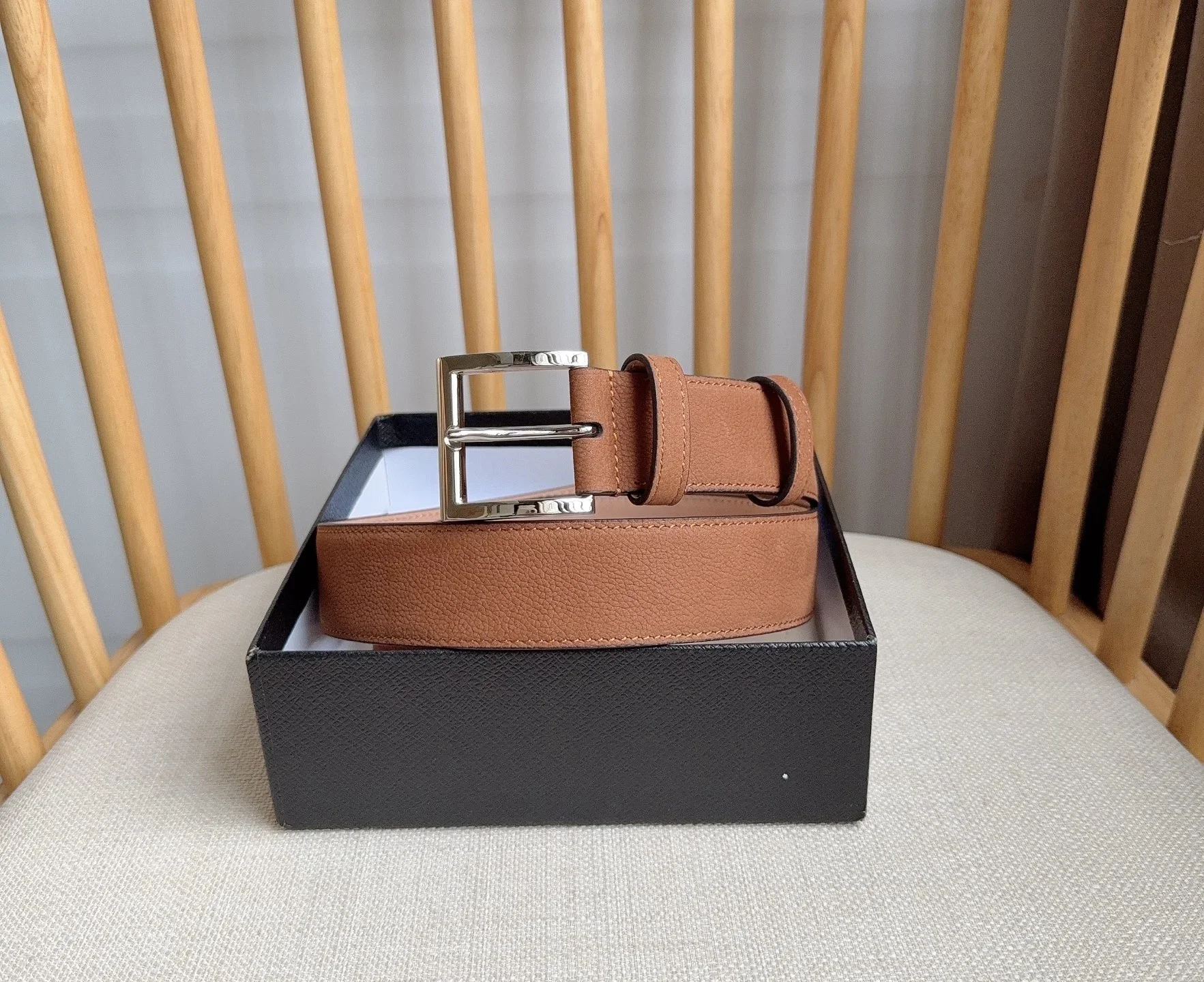 PRADA Belts Grained Leather (Brown) 3.5cm Width 180202607050716 - Image 5