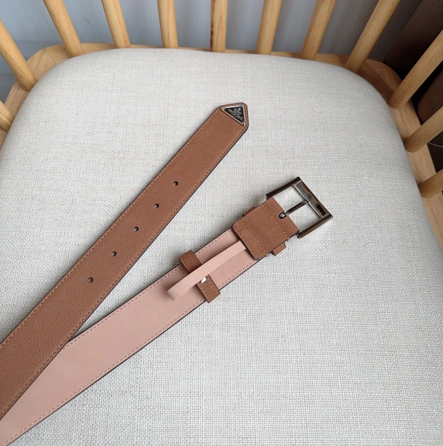 PRADA Belts Grained Leather (Brown) 3.5cm Width 180202607050716 - Image 6