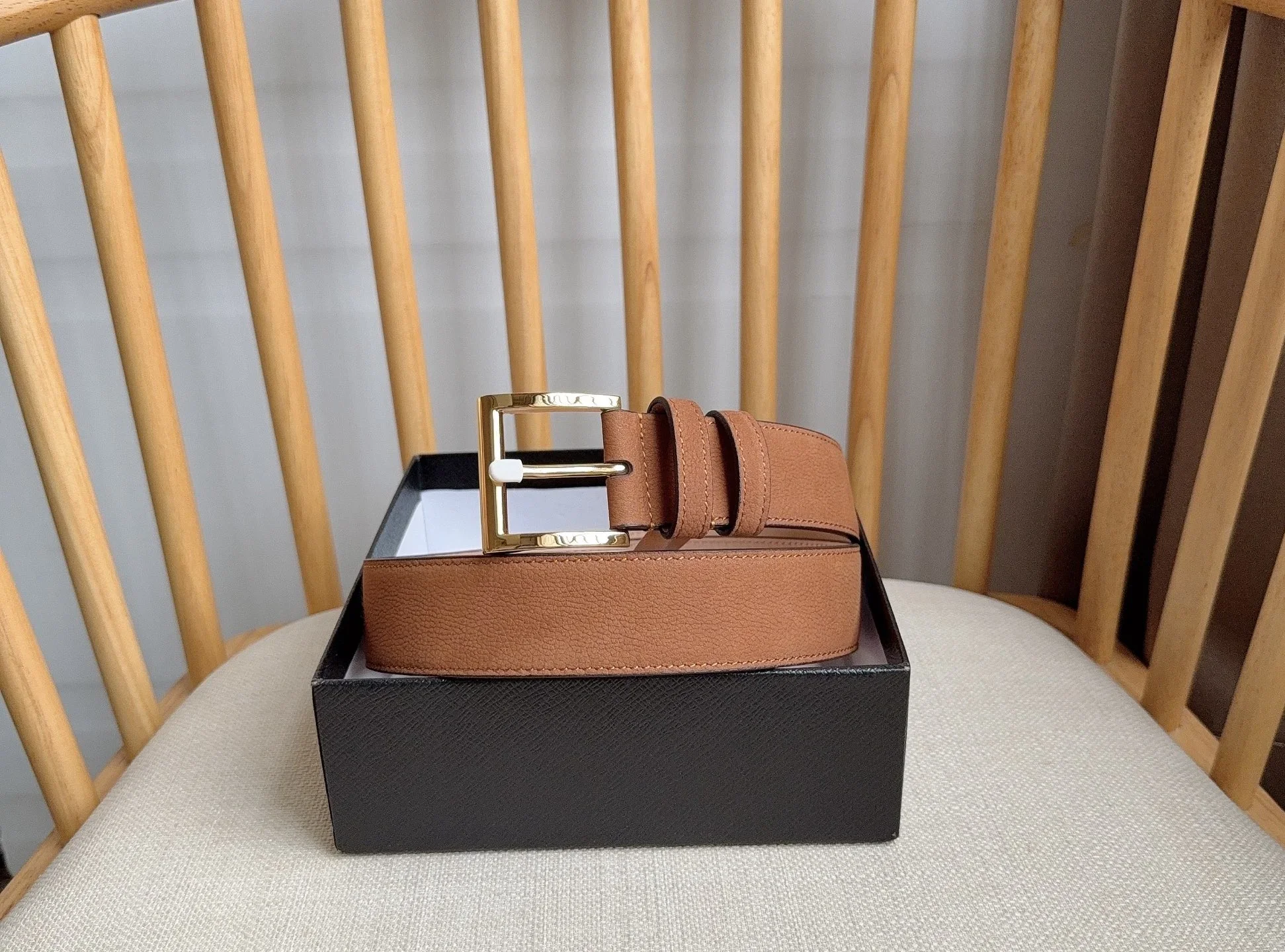 PRADA Belts Grained Leather (Brown) 3.5cm Width 180202607050717 - Image 5
