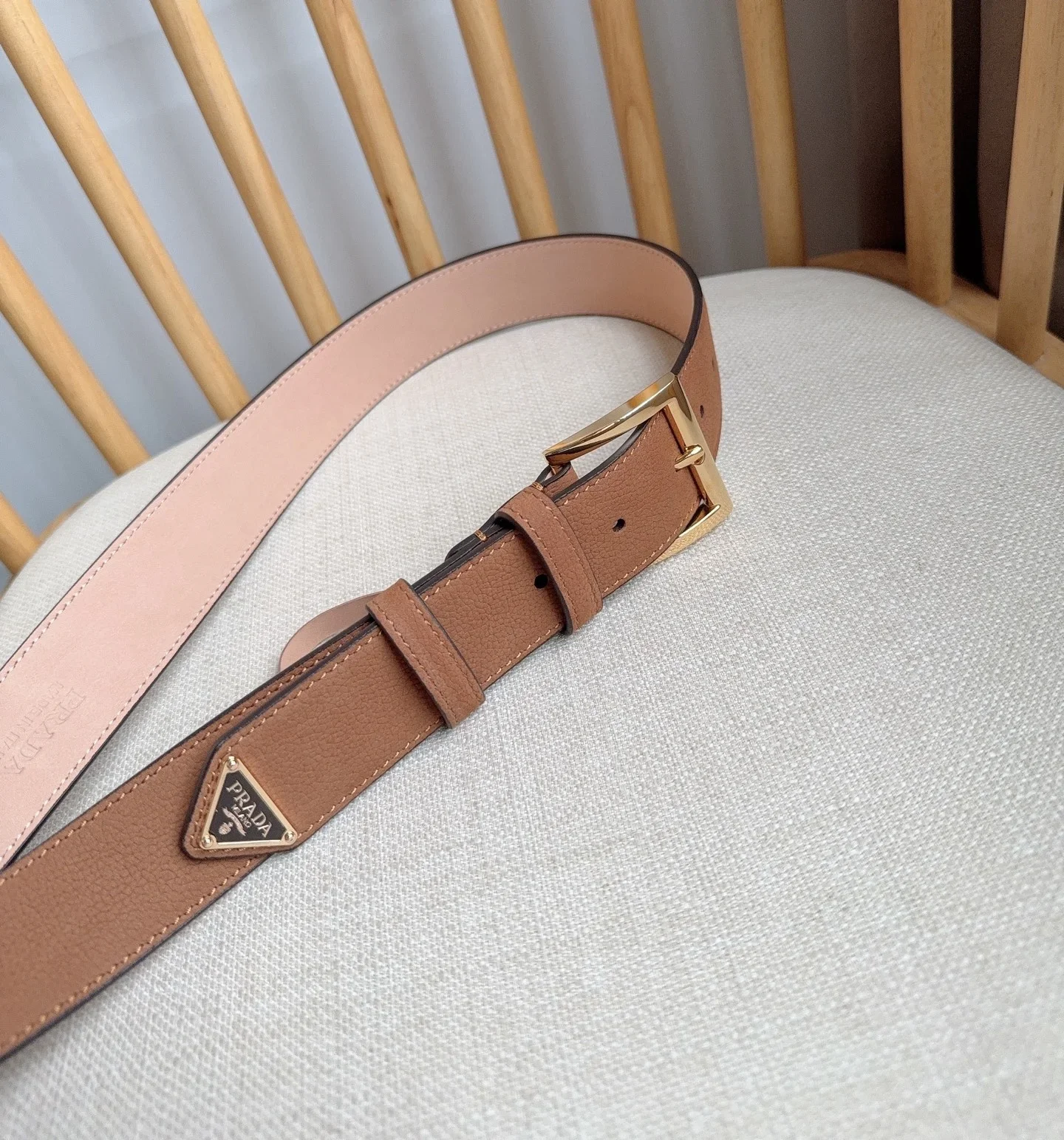 PRADA Belts Grained Leather (Brown) 3.5cm Width 180202607050717 - Image 7