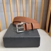 PRADA Belts Grained Leather (Brown) 3.5cm Width 180202607050718