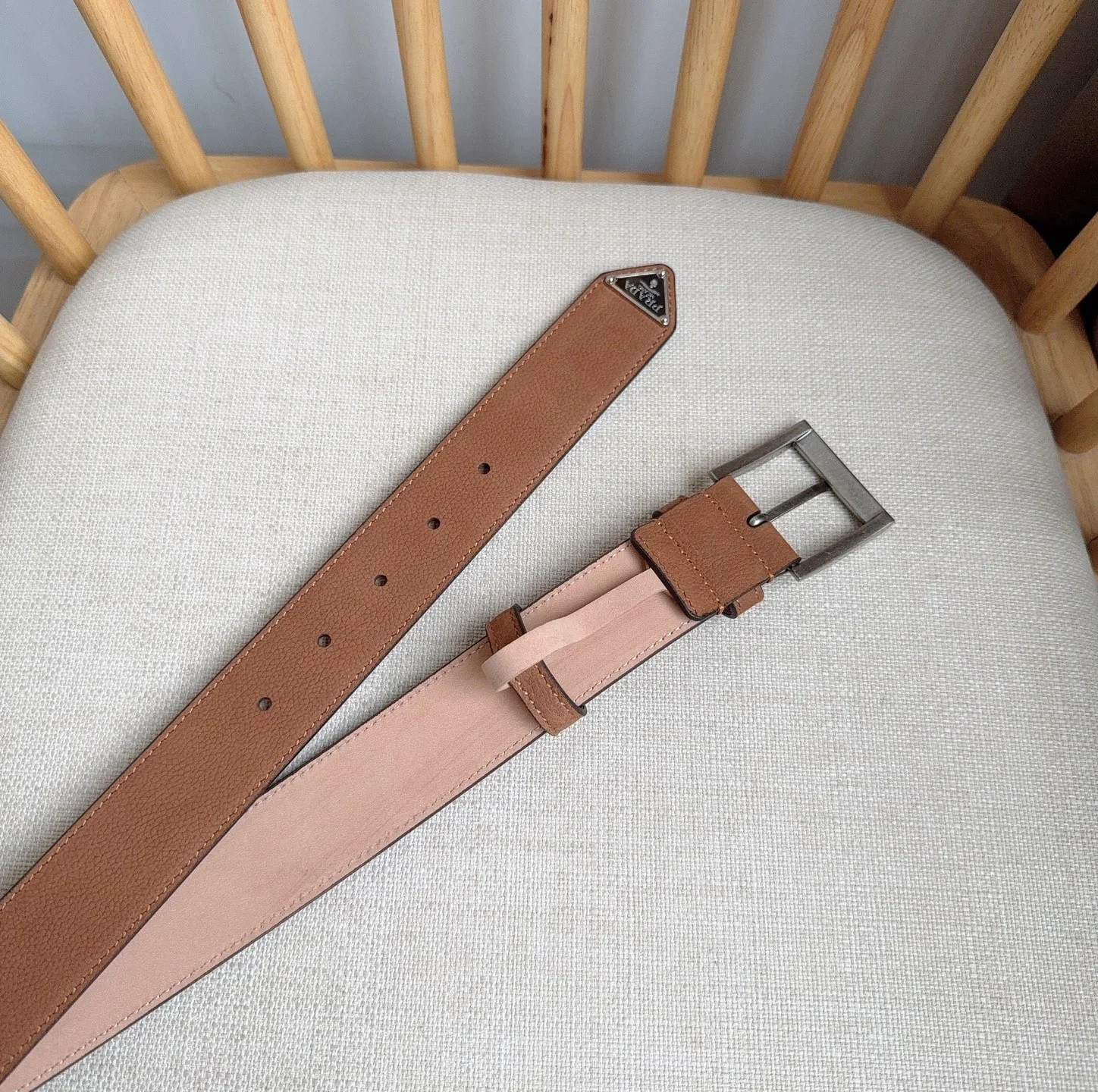 PRADA Belts Grained Leather (Brown) 3.5cm Width 180202607050718 - Image 6