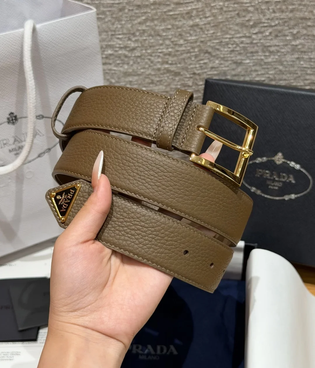 PRADA Belts Leather (Brown) 3.3cm Width 180202607050725 - Image 2