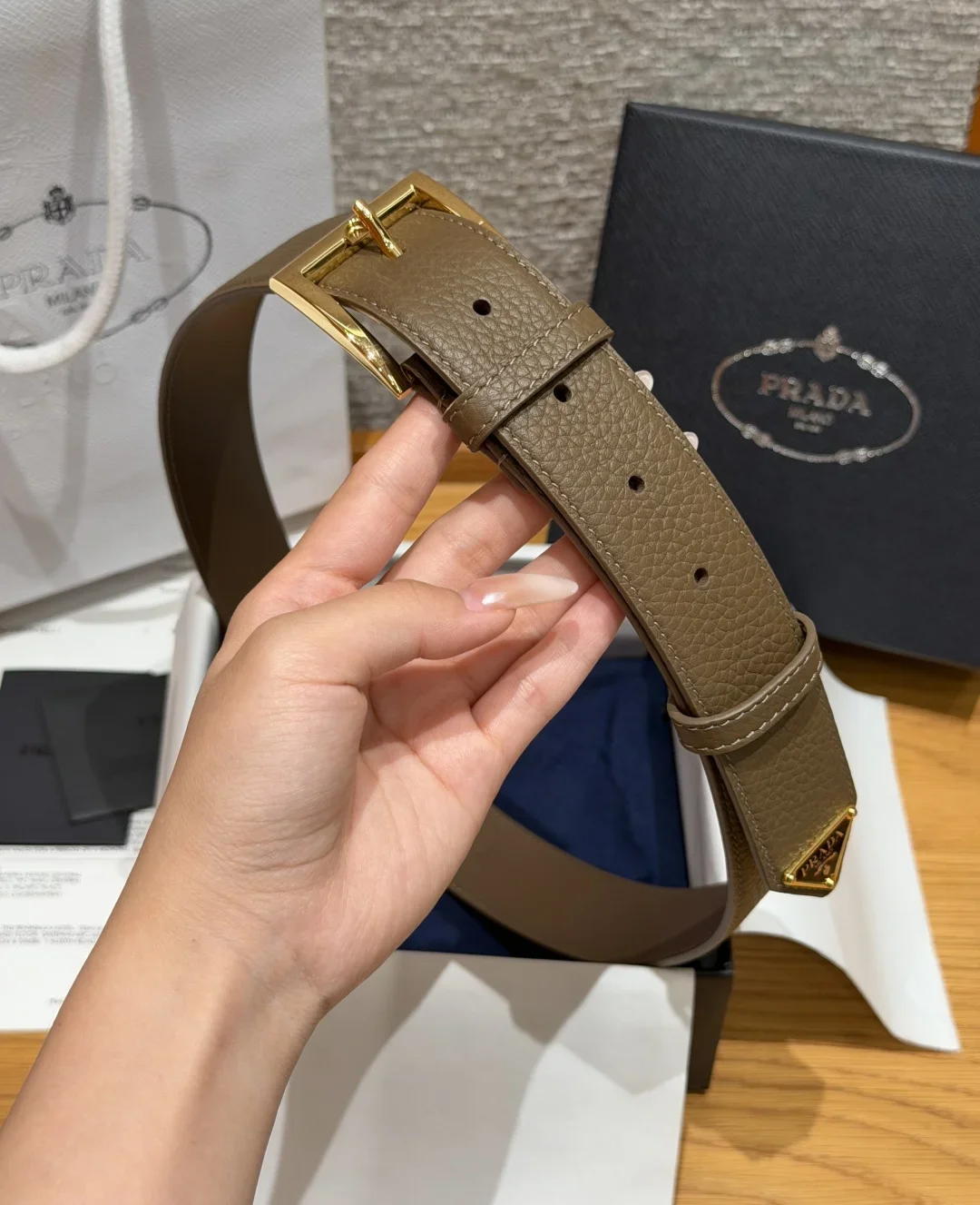 PRADA Belts Leather (Brown) 3.3cm Width 180202607050725 - Image 3