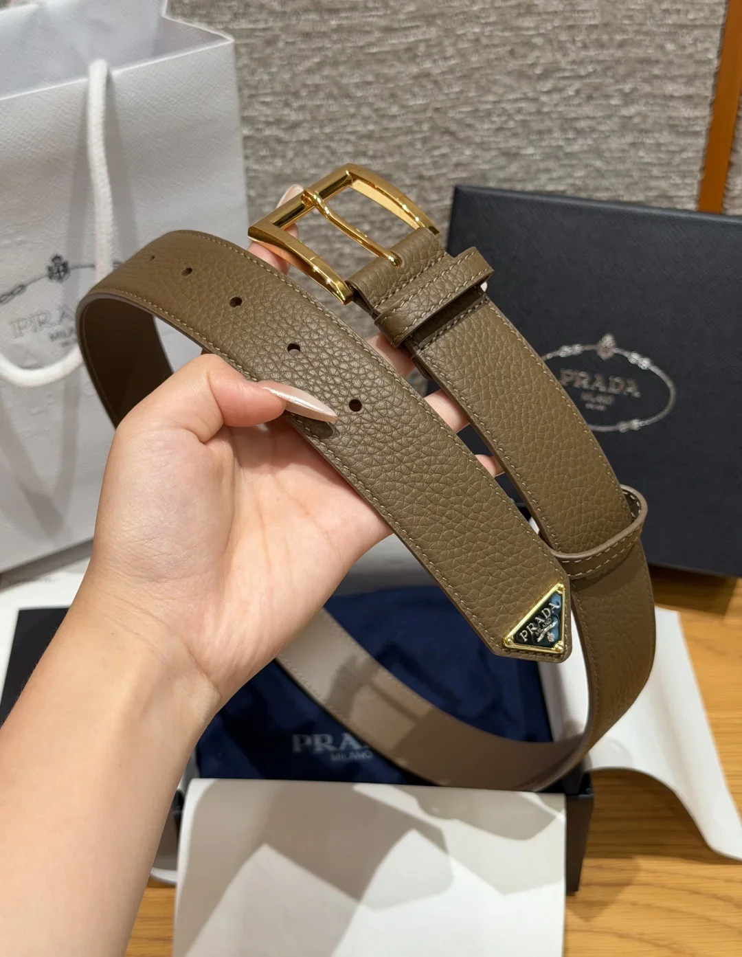 PRADA Belts Leather (Brown) 3.3cm Width 180202607050725 - Image 4