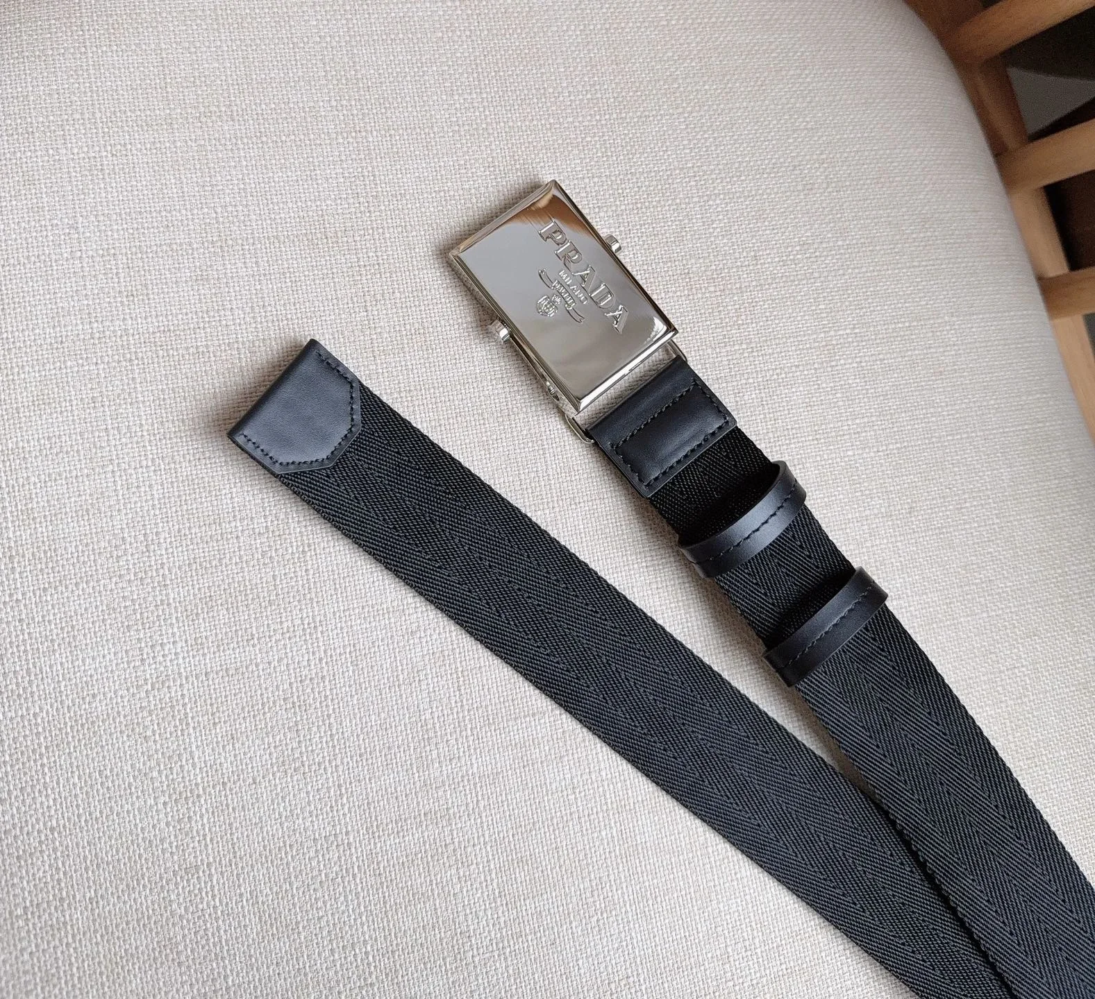 PRADA Belts Nylon Leather (Black) 3.5cm Width 170202607050733 - Image 3
