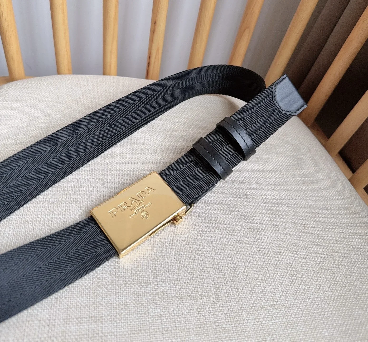 PRADA Belts Nylon, Leather (Black) 3.5cm Width 170202607050734 - Image 8