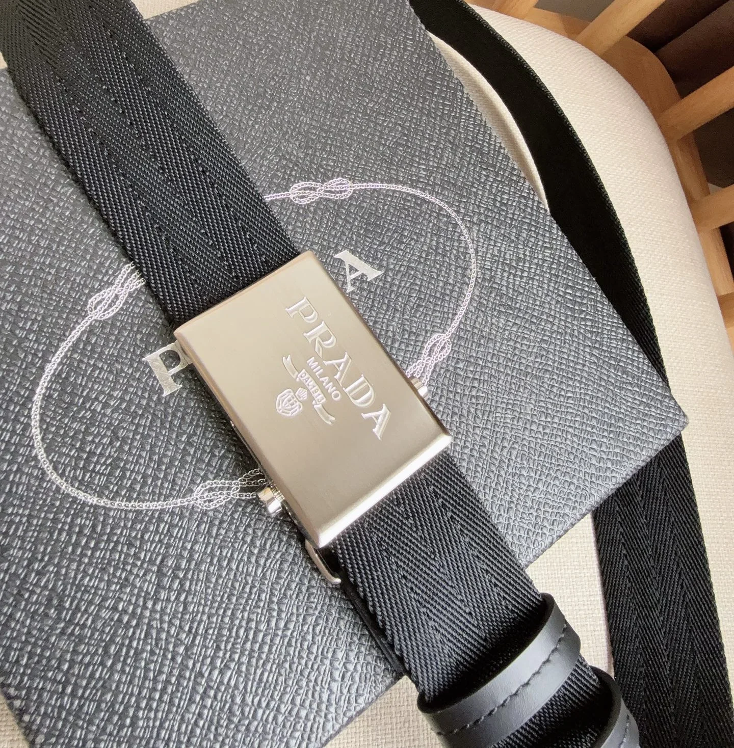 PRADA Belts Nylon Leather (Black) 3.5cm Width 170202607050735 - Image 2
