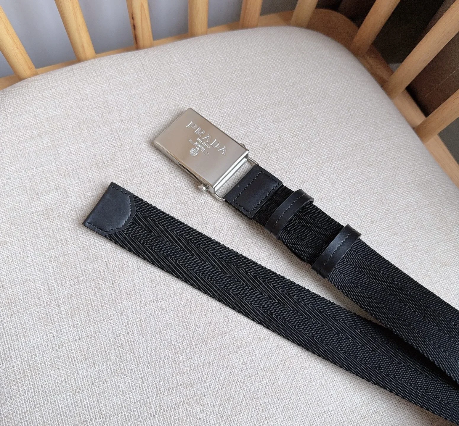 PRADA Belts Nylon Leather (Black) 3.5cm Width 170202607050735 - Image 3