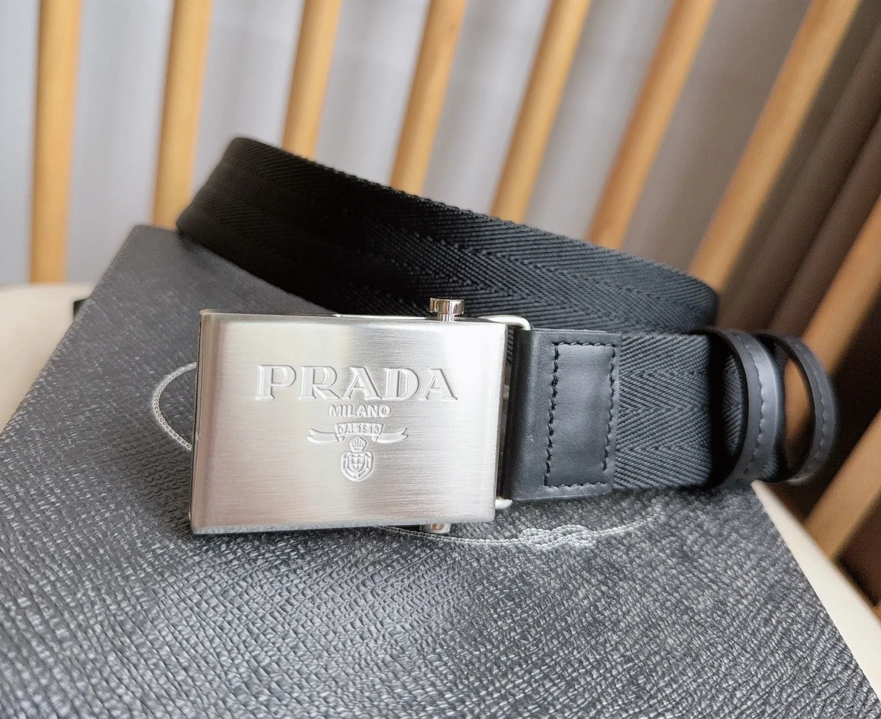 PRADA Belts Nylon Leather (Black) 3.5cm Width 170202607050735 - Image 5