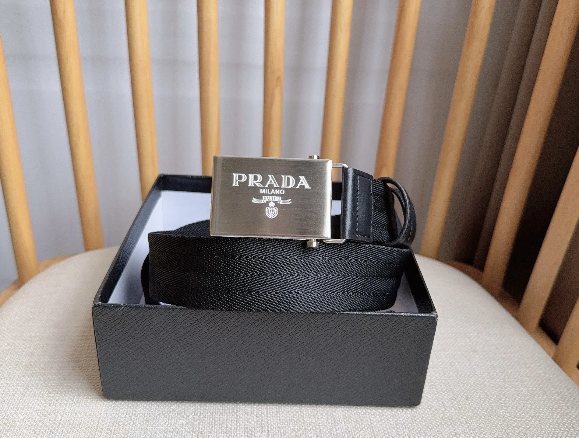 PRADA Belts Nylon Leather (Black) 3.5cm Width 170202607050735 - Image 6