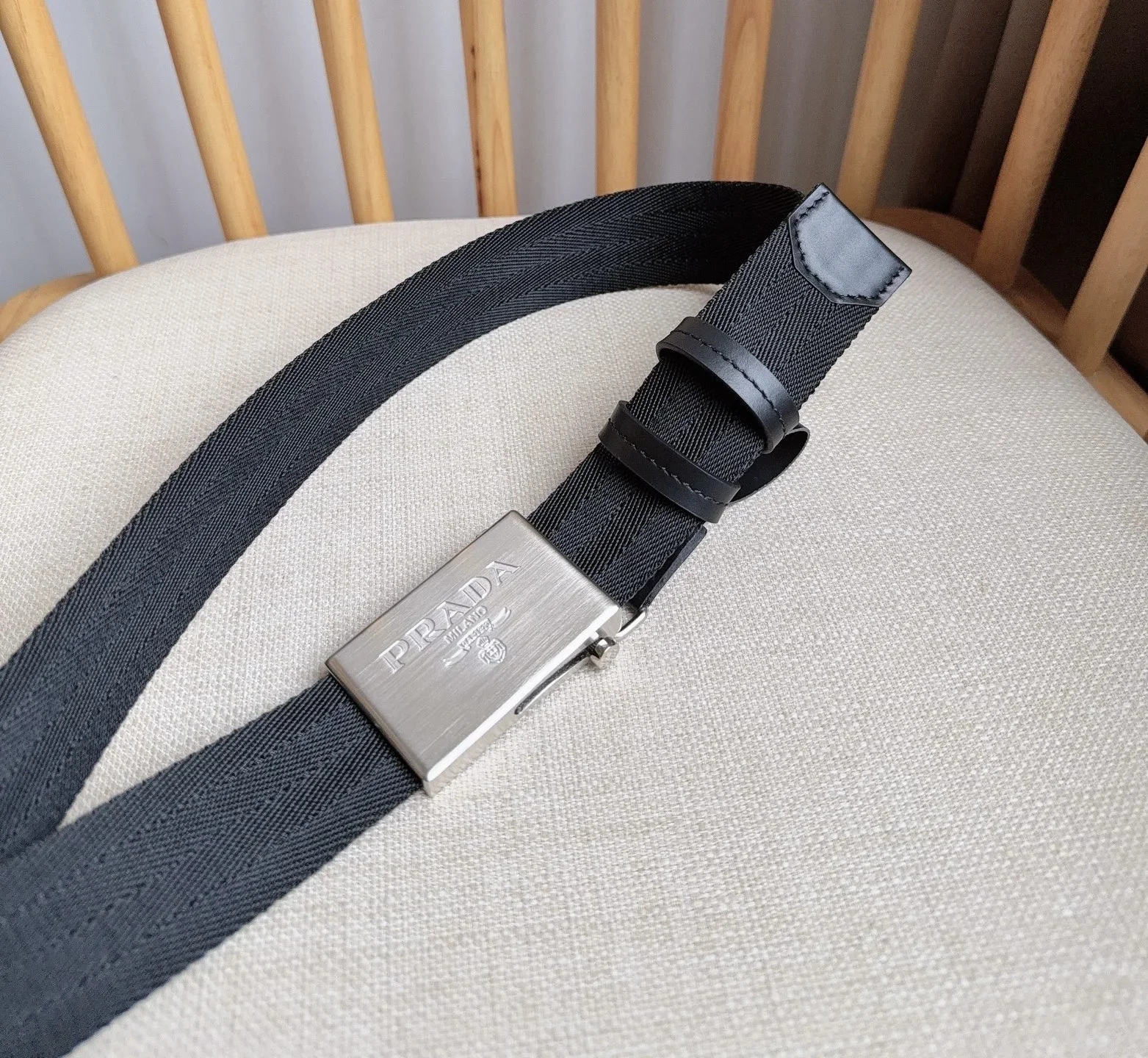 PRADA Belts Nylon Leather (Black) 3.5cm Width 170202607050735 - Image 8