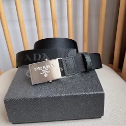 PRADA Belts Nylon Saffiano Leather (Black) 3.5cm Width 170202607050727
