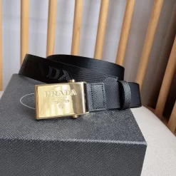 PRADA Belts Nylon Saffiano Leather (Black) 3.5cm Width 170202607050729
