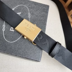 Alternative view of PRADA Belts Nylon Saffiano Leather (Black) 3.5cm Width 170202607050729