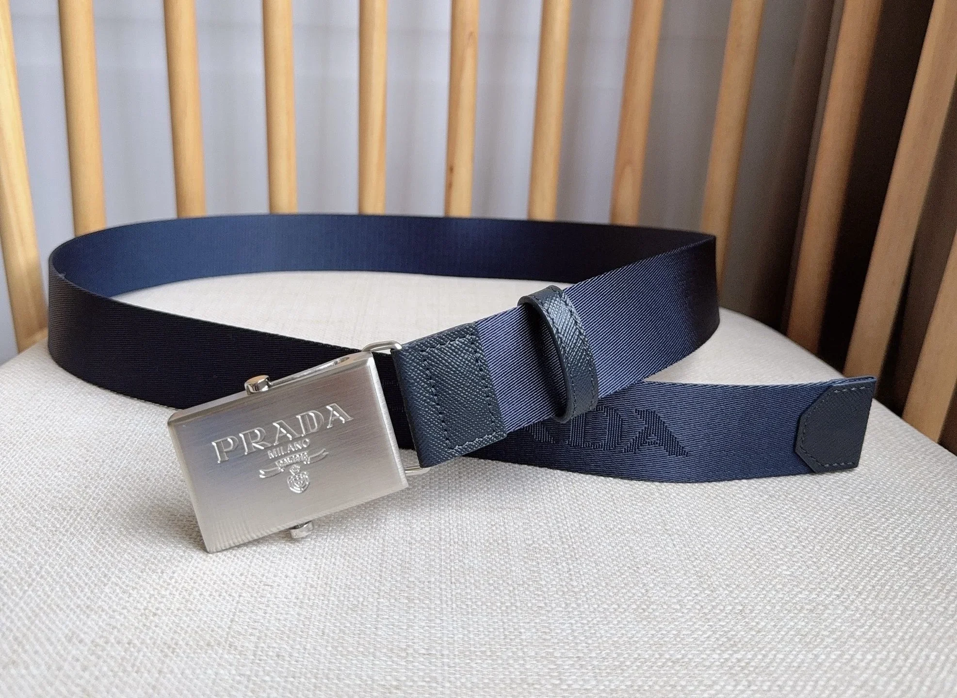 PRADA Belts Nylon Saffiano Leather (Navy) 3.5cm Width 170202607050731 - Image 4