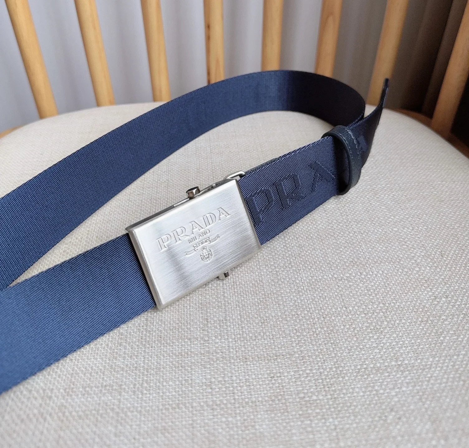 PRADA Belts Nylon Saffiano Leather (Navy) 3.5cm Width 170202607050731 - Image 8