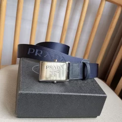 PRADA Belts Nylon Saffiano (Navy) 3.5cm Width 170202607050730