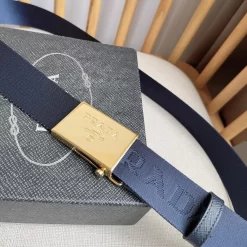 Alternative view of PRADA Belts Nylon Saffiano (Navy Blue-Gold) 3.5cm Width 170202607050732