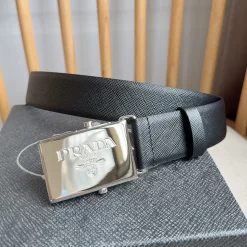 Alternative view of PRADA Belts Saffiano Leather (Black) 3.5cm Width 180202607050736