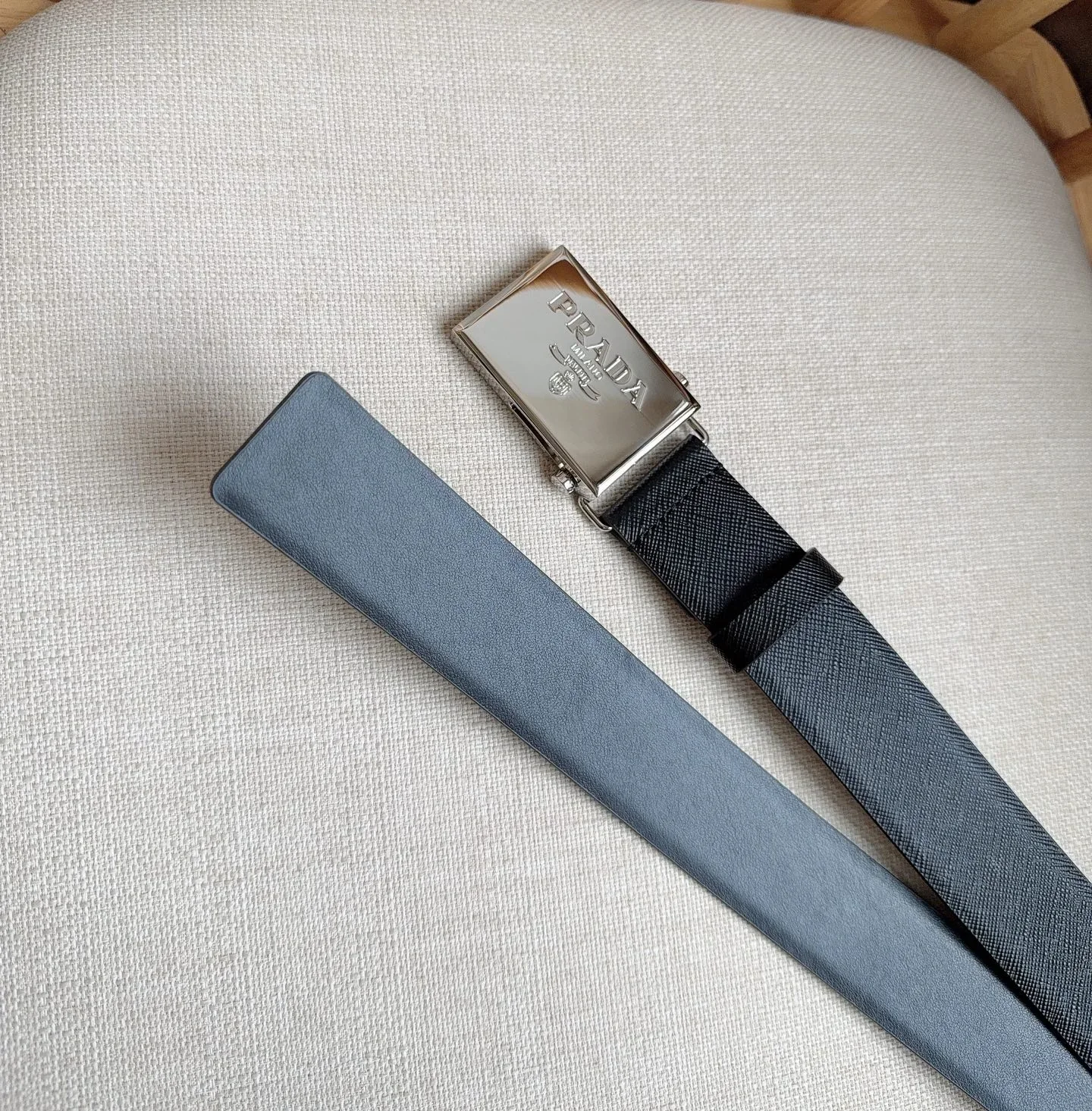PRADA Belts Saffiano Leather (Black) 3.5cm Width 180202607050736 - Image 6