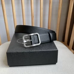 PRADA Belts Saffiano Leather (Black) 3.5cm Width 180202607050737