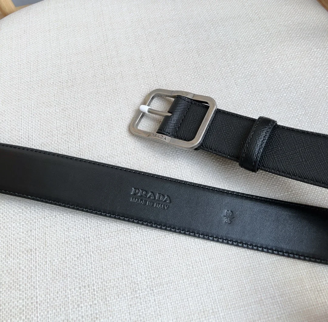 PRADA Belts Saffiano Leather (Black) 3.5cm Width 180202607050737 - Image 3