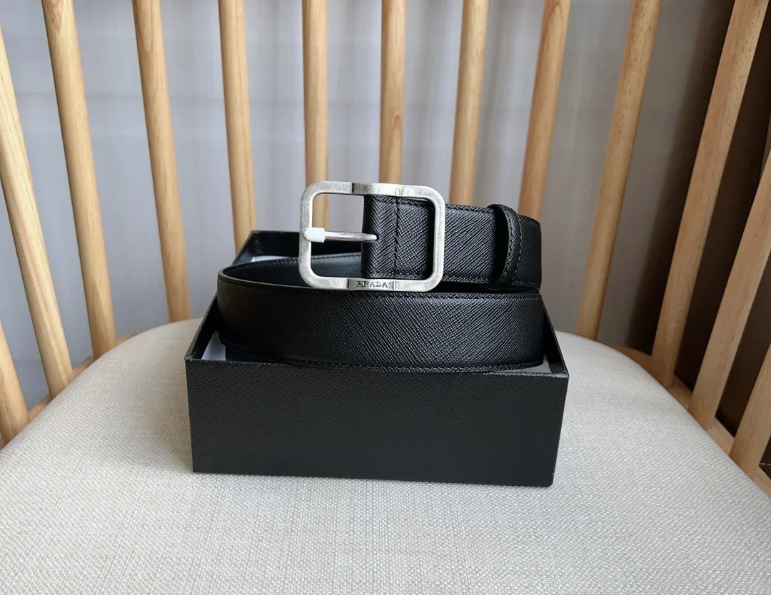 PRADA Belts Saffiano Leather (Black) 3.5cm Width 180202607050737 - Image 5