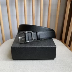 PRADA Belts Saffiano Leather (Black) 3.5cm Width 180202607050738