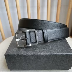 Alternative view of PRADA Belts Saffiano Leather (Black) 3.5cm Width 180202607050738