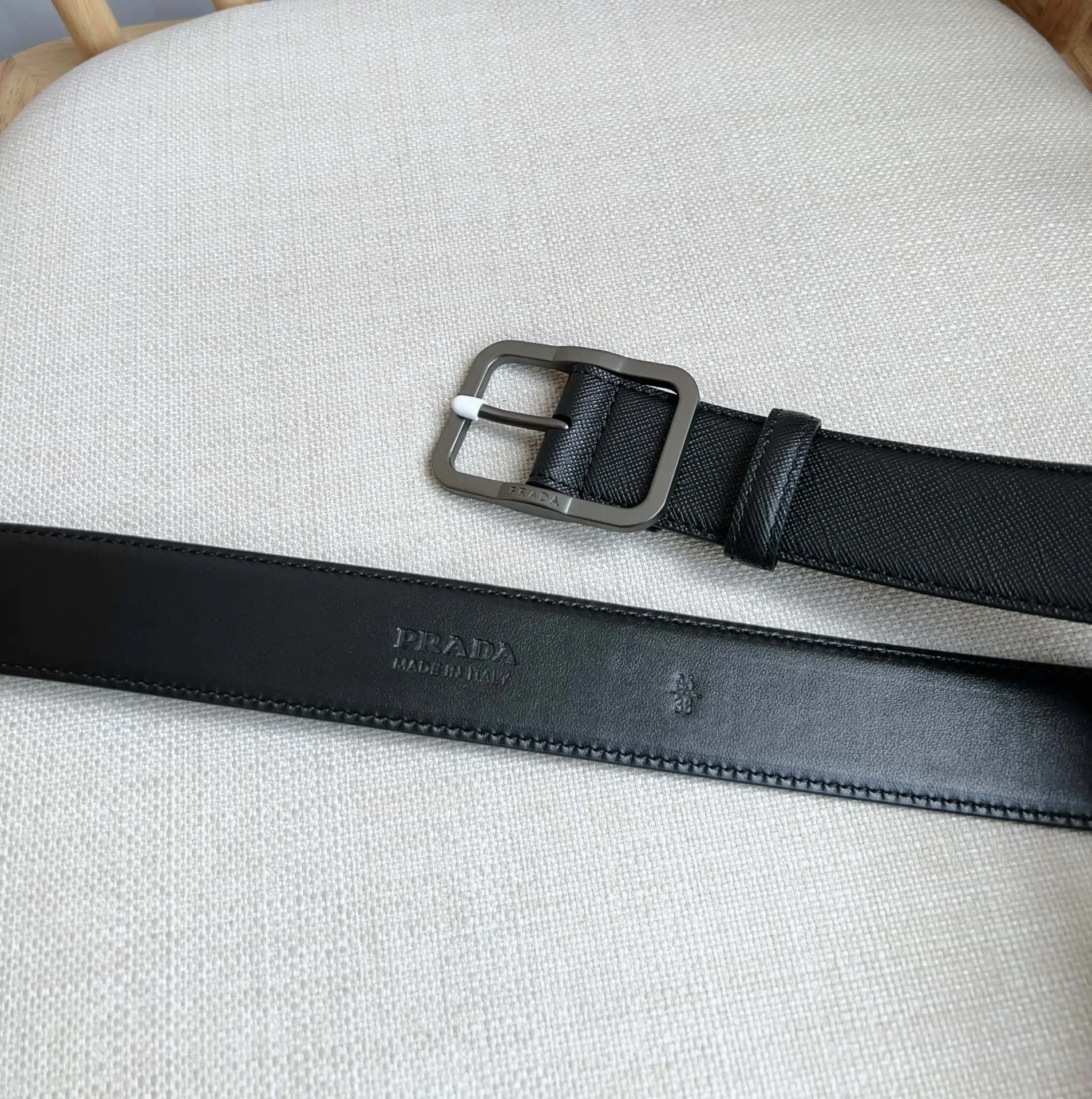PRADA Belts Saffiano Leather (Black) 3.5cm Width 180202607050738 - Image 3